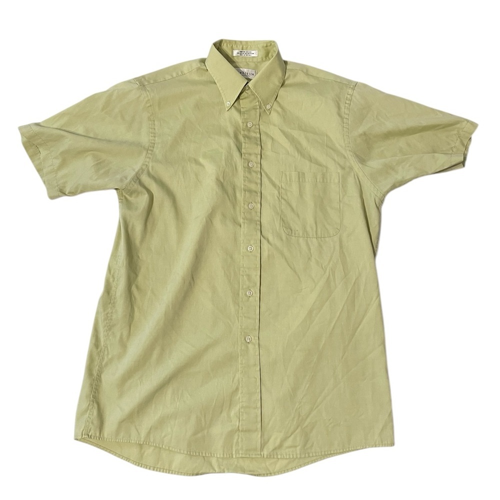 VAN HEUSEN POPIN BUTTON DRESS SHIRT SLEEVES SHIRT MEN’S MEDIUM 15 1/2